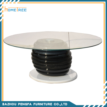 Round glass top coffee table, glass tea table design