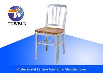 Durable Aluminum Navy Chairs With Wooden Seat , EMECO Navy