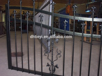 powder coated blacksmith wrought iron double gate