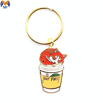 Metal Craft Personalized Logo Enamel Cat Keychain