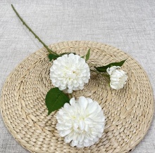 3 Heads Artificial Silk Dahlia Flowers - Decorative Wedding Flowers