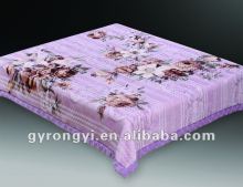 100% polyester raschel print super soft double blanket with interweaving