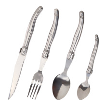 Laguiole Luxurious Damascus Flatware Set with Stainless Steel Handles - Includes Steak Knives and Forks for Weddings and Parties