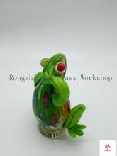 Sitting Frog Glass Sculpture