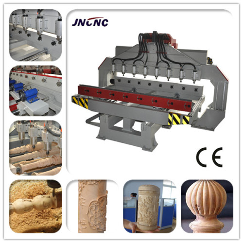 Cylindrical Wood Multi Heads 4 Axis CNC Router Machine