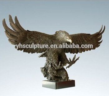 Bronze Flying hawk statue