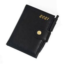 2021 New Design Custom Logo Premium PU PVC Notebook with Attached Pen