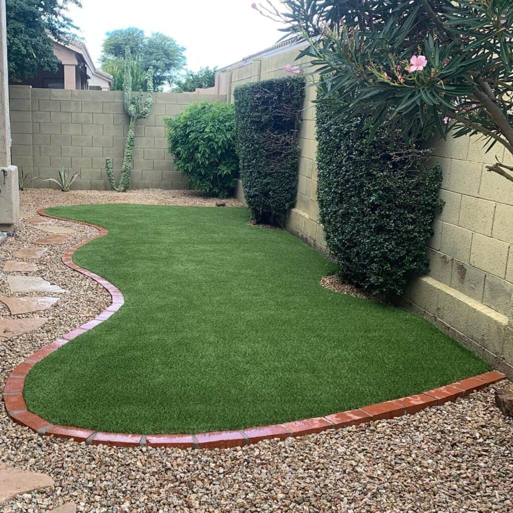 small backyard artificial grass