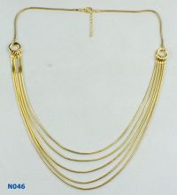 Crystal Unisex Fashion Solid Gold Chains Metal Choker Necklace For Anniversary