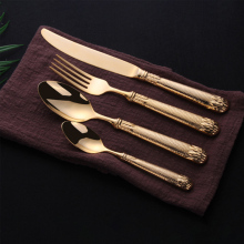 Wholesale High Quantity Luxury Gold-Plated Stainless Steel Steak Flatware Set