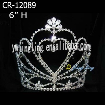 Tiara y 6" corona del desfile de diamantes de imitación por mayor