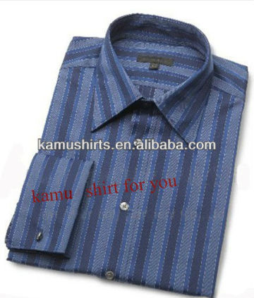 Man stripes french cuff dress shirts