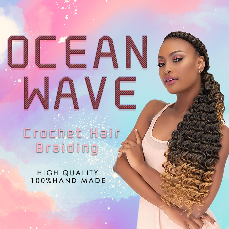 Julianna 18" hawaii curl ocean wave synthetic afro wavy king tips blonde silk weave braiding crochet hair ocean wave braid