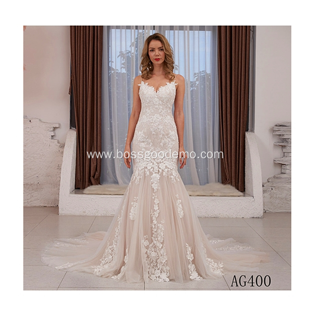 Style Design Floor Length Custom Made Formal Bridal Gowns Design Crystal bling mermaid wedding dress