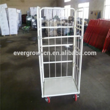 Steel foldable warehouse roll cage trolley