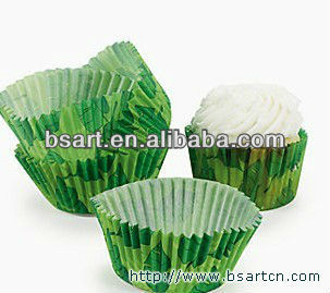 Leaf Print Bakig Cups