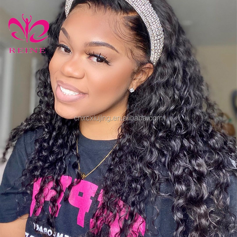 Wholesale 13X4 Transparent Lace Frontal Wig 34" Unprocessed 100% Virgin Brazilian Human Hair Loose Deep  Wave Lace Front Wigs