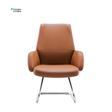 Modern Luxury Upholstered Leather Meeting Chair without Wheels