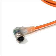 M12 Right Angle Female Connector with LED Indicator