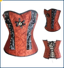 Satin PU Classic Royal Style Waist Slimming Jacquard Corset