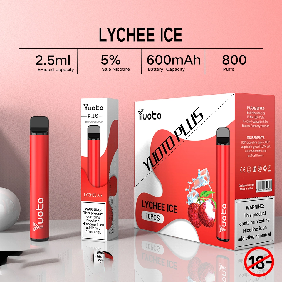 Teeth Clean Vape Wholesale 2% Nic Vape Pod Slim Body Disposable Vape Pen Yuoto 800 Puff Bar Electronic Cigarette Vape