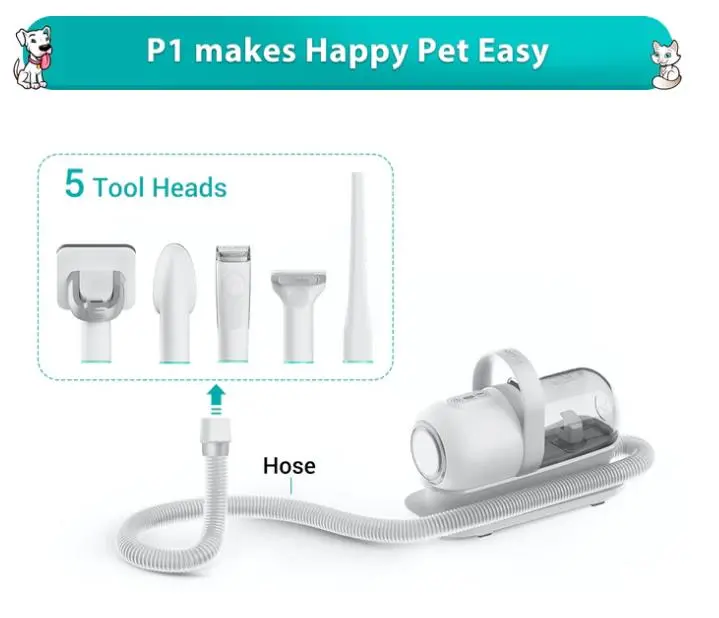 2021 Best Pet Groom Kit for Dog Hair Vacuum Cleaner with Groom Kit Brush Cutter T-Shade for Pet Hair