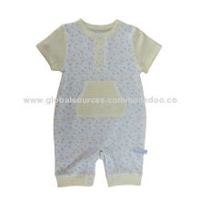 Short-sleeved Babies' Romper, Made of 100% Cotton Material with Fashion DesignsNew