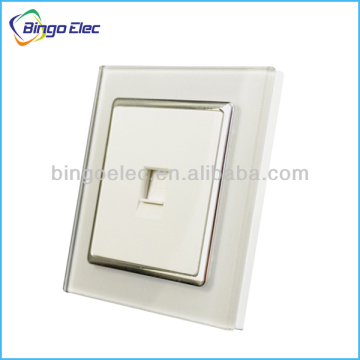 Toughened glass panel network wall socket
