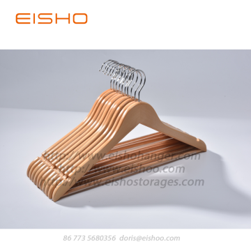 EISHO Wood Suit Hanger With Trouser Bar