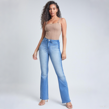Women's Flare Jeans With Shadow Side Panel