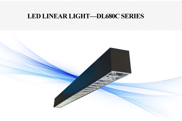 Black Housing Dimmable 30W LED Linear Pendant Light Fixture