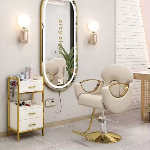 Muestra gratuita Al por mayor elevación giratoria PU cuero de acero inoxidable salón de belleza giratriz de peatillo que corta el cabello silla de peluquería