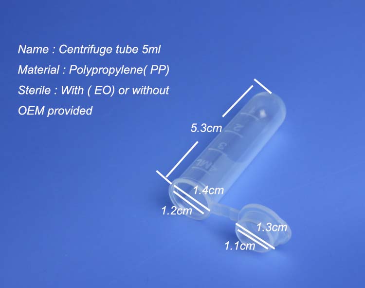 10ml / 7ml / 5ml /2ml plastic centrifuge tube