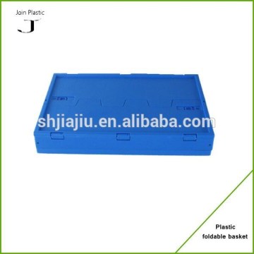 Plastic basket folding crate with lid