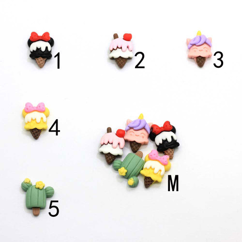 New Fashion Flat Back Popsicle Resin Craft Ornamento fatto a mano Charms in resina Kawaii per adesivi per frigorifero