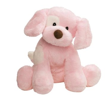 stuffed puppy plush dog stuffed dog, pink plush dog