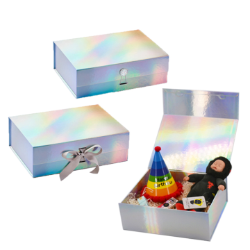 Hologram Paper Flat Gift Packaging Clothing Magnetic Box