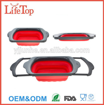 2016 Big Collapsible Colander Over the Sink Plastic Strainer
