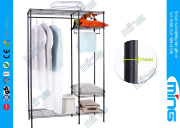 Silver Chrome Wire Shelving Garment Dispaly Rack For Clothing