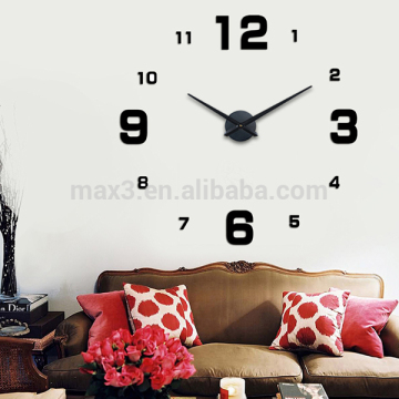 3D Sticker Home Room Office Decor Time Interior Creative Modern DIY Wall Clock