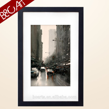 Hot selling product abstract street scenery oil painting , Paris street printing