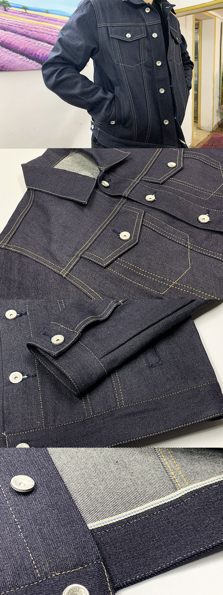 ผ้าเดนิมบุรุษชาวญี่ปุ่นยีนส์ Selvedge ยีนส์แบรนด์ทอมทอมป์สันผ้าเดนิมสำหรับแจ็คเก็ตเดนิมบุรุษ