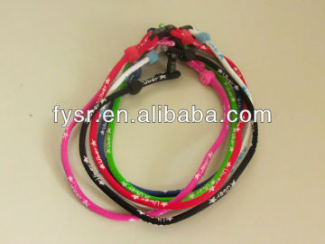 Manmade woven silicone titanium necklace nylon sport titanium necklace