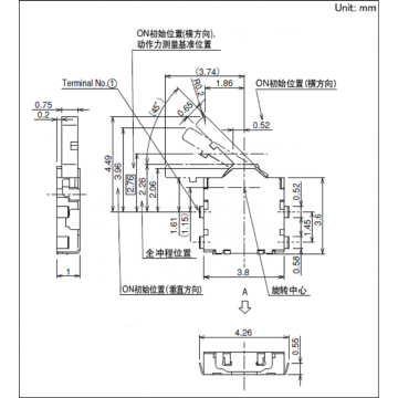 Loại hành động mỏng Công tắc ghim không định vị