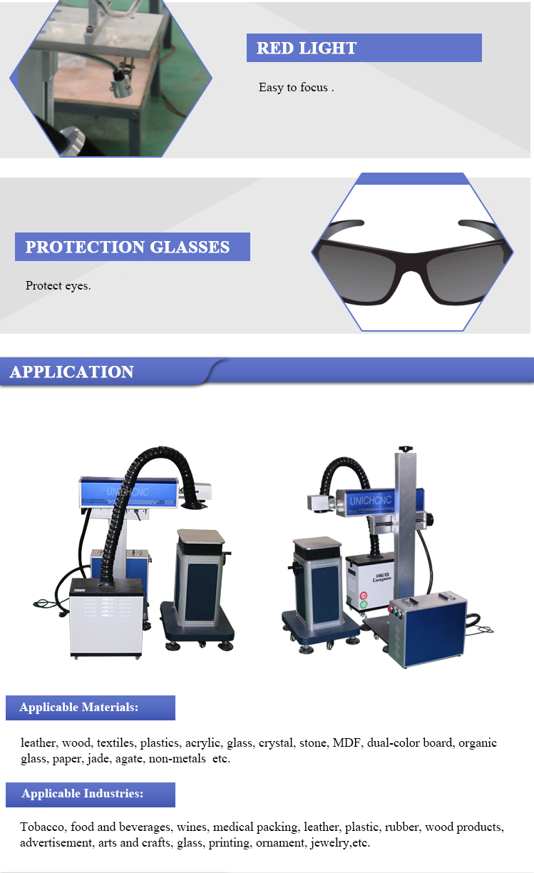 Portable rf 20w 30w 100w co2 laser marking machine 20w 100w