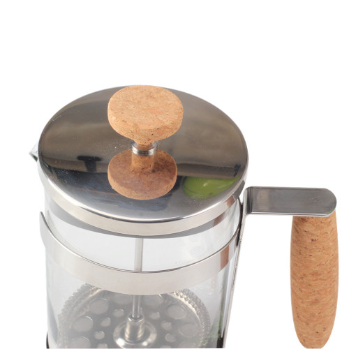 glass coffee french press with soft wood handle