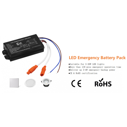 Pilote d'urgence externe LED de batterie Li-ion