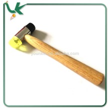 Plastic/rubber hammer/mallet with wooden handle