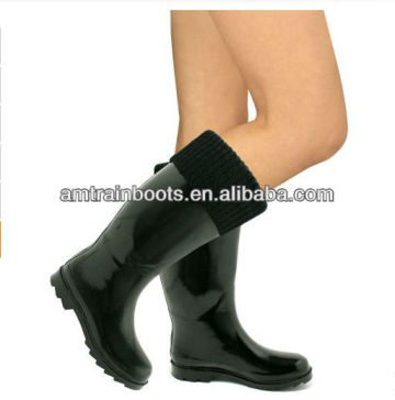Black women rubber rain boots