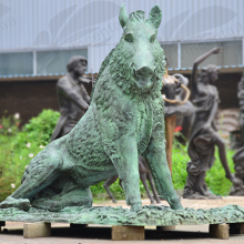 Hot Selling Outdoor Decoration Use Famous Bronze Sculpture Wild Boar Artists